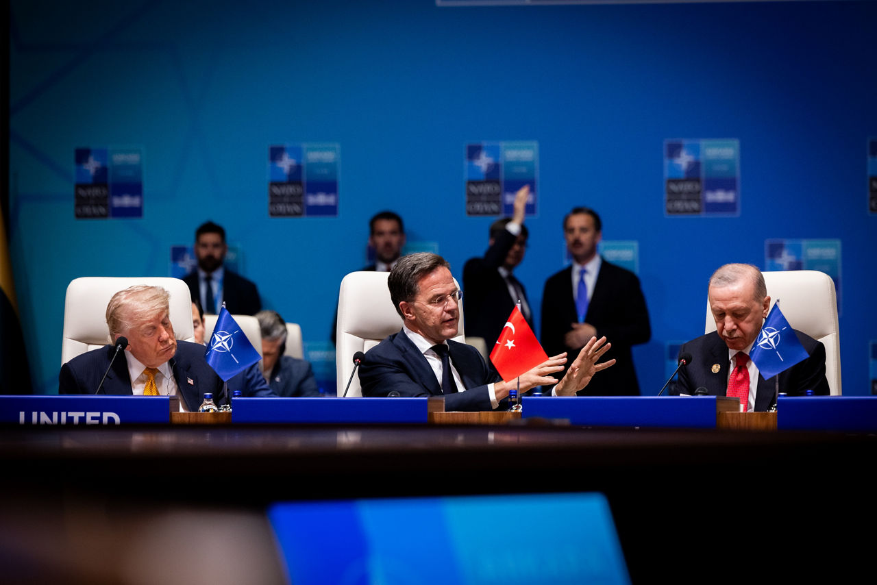 [from left to right] President of the United States Donald Trump 
NATO Secretary General Mark Rutte, President of Türkiye Recep Tayyip Erdoğan