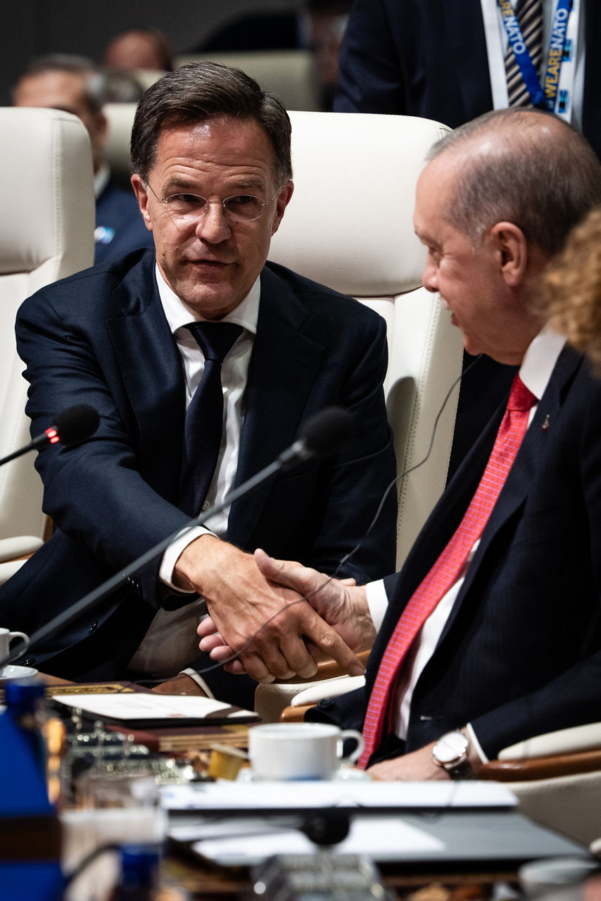 [from left to right] NATO Secretary General Mark Rutte, President of Türkiye Recep Tayyip Erdoğan