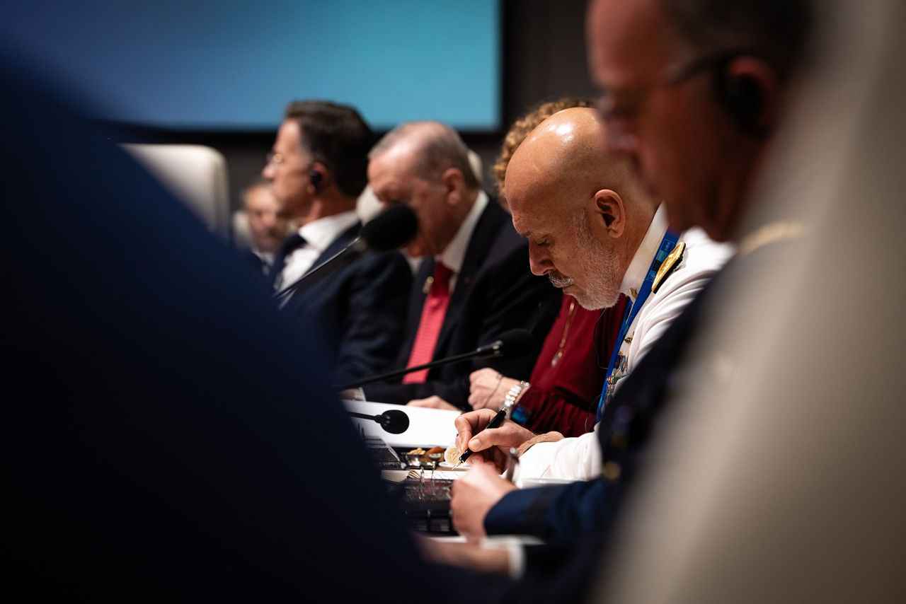 NATO Deputy Secretary General Radmila Shekerinska and Chair of the Military Committee Admiral Giuseppe Cavo Dragone