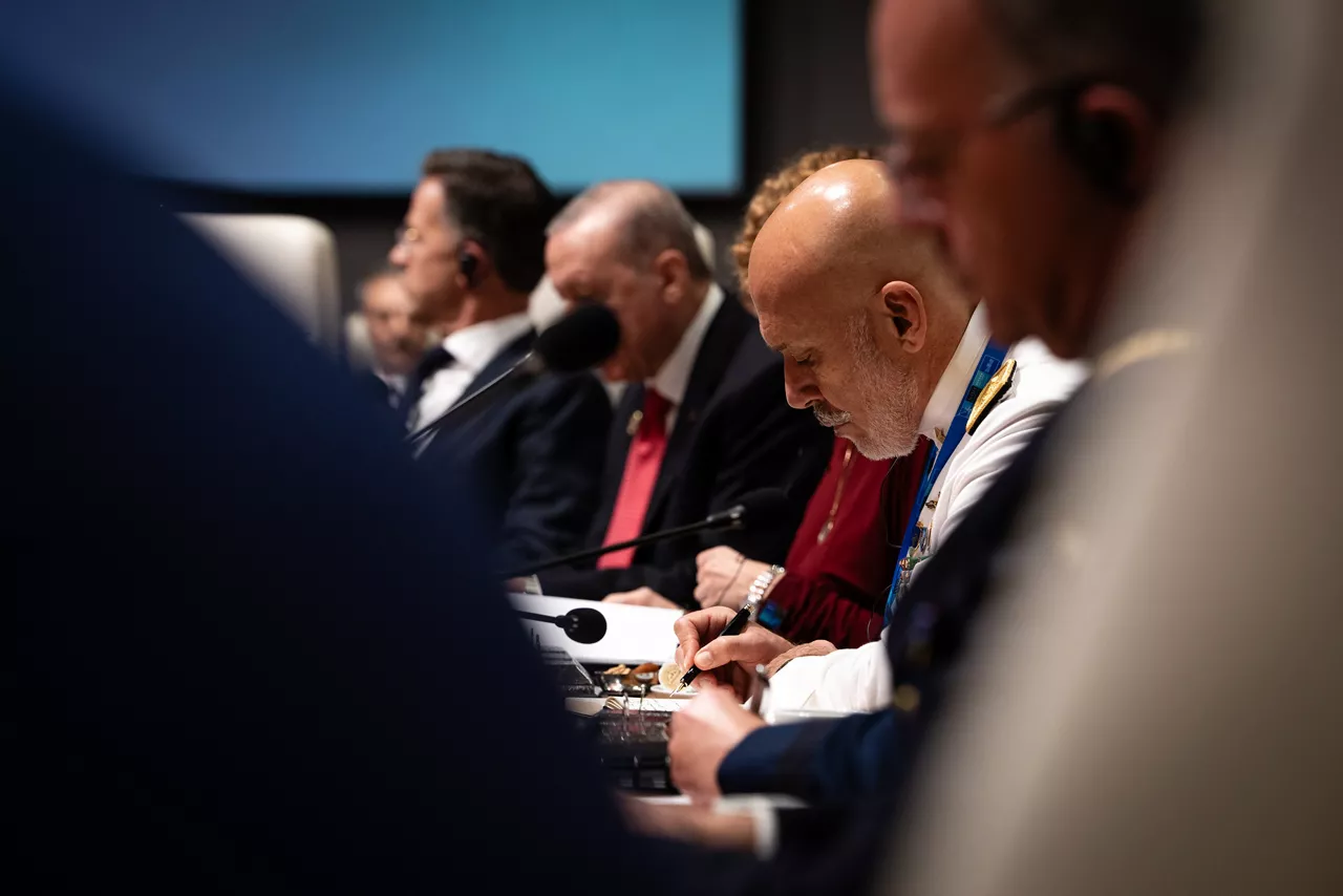 NATO Deputy Secretary General Radmila Shekerinska and Chair of the Military Committee Admiral Giuseppe Cavo Dragone