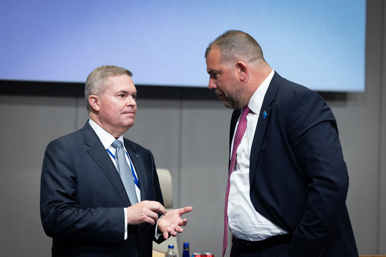 Assistant Secretary General for Security and Intelligence Scott Bray and Minister of Defence of Montenegro Dragan Krapović 
