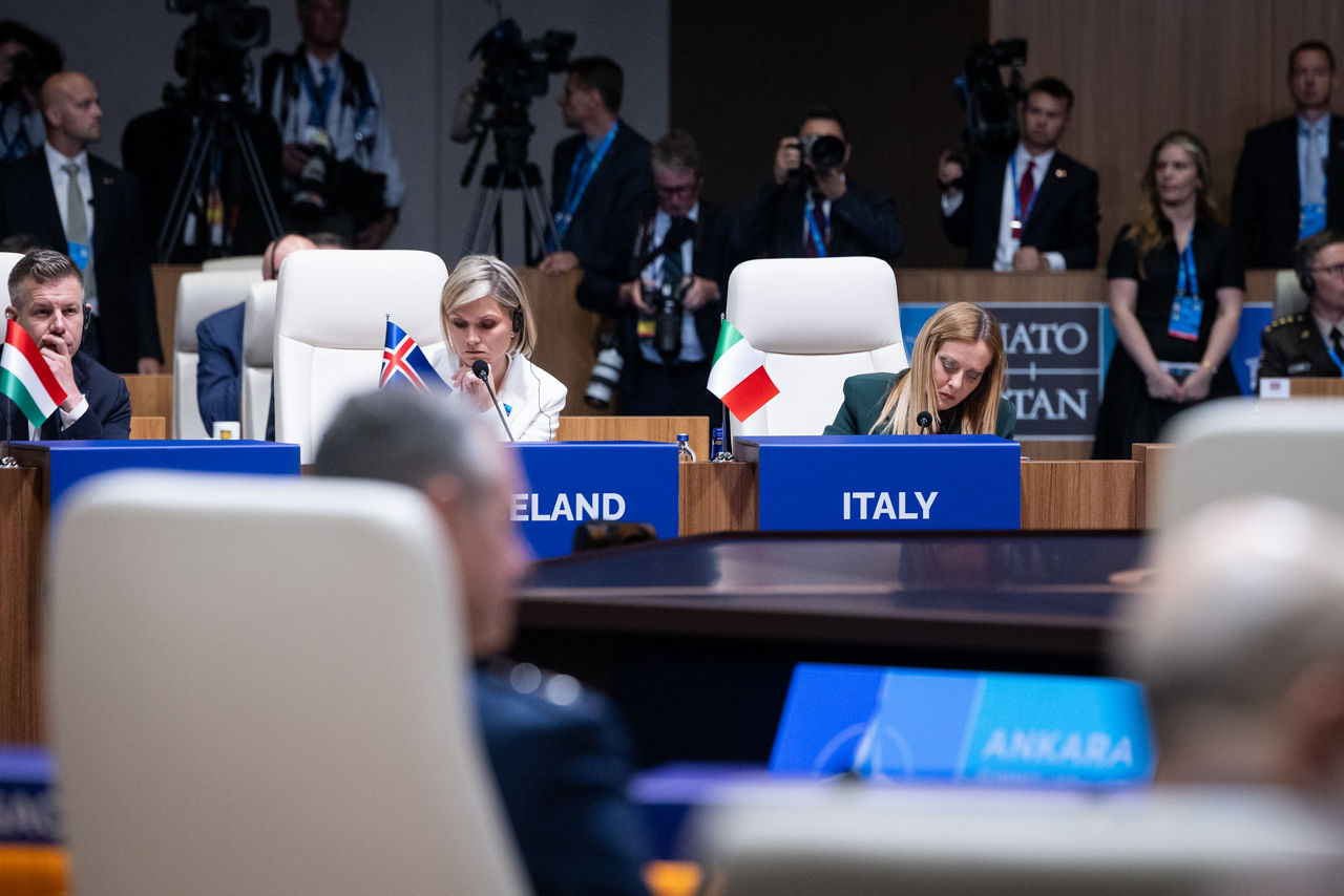 [from left to right] Prime Minister of Iceland Kristrún Frostadóttir and Prime Minister of Italy Giorgia Meloni 
