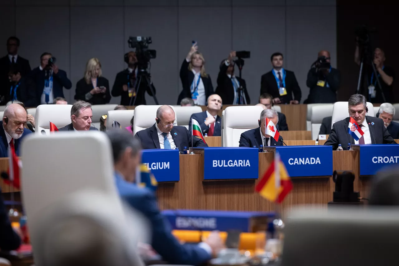 [from left to right] Prime Minister of Albania Edi Rama, Prime Minister of Belgium Bart De Wever, Prime Minister of Bulgaria Rumen Radev, Prime Minister of Canada Mark Carney and President of Croatia Zoran Milanović 