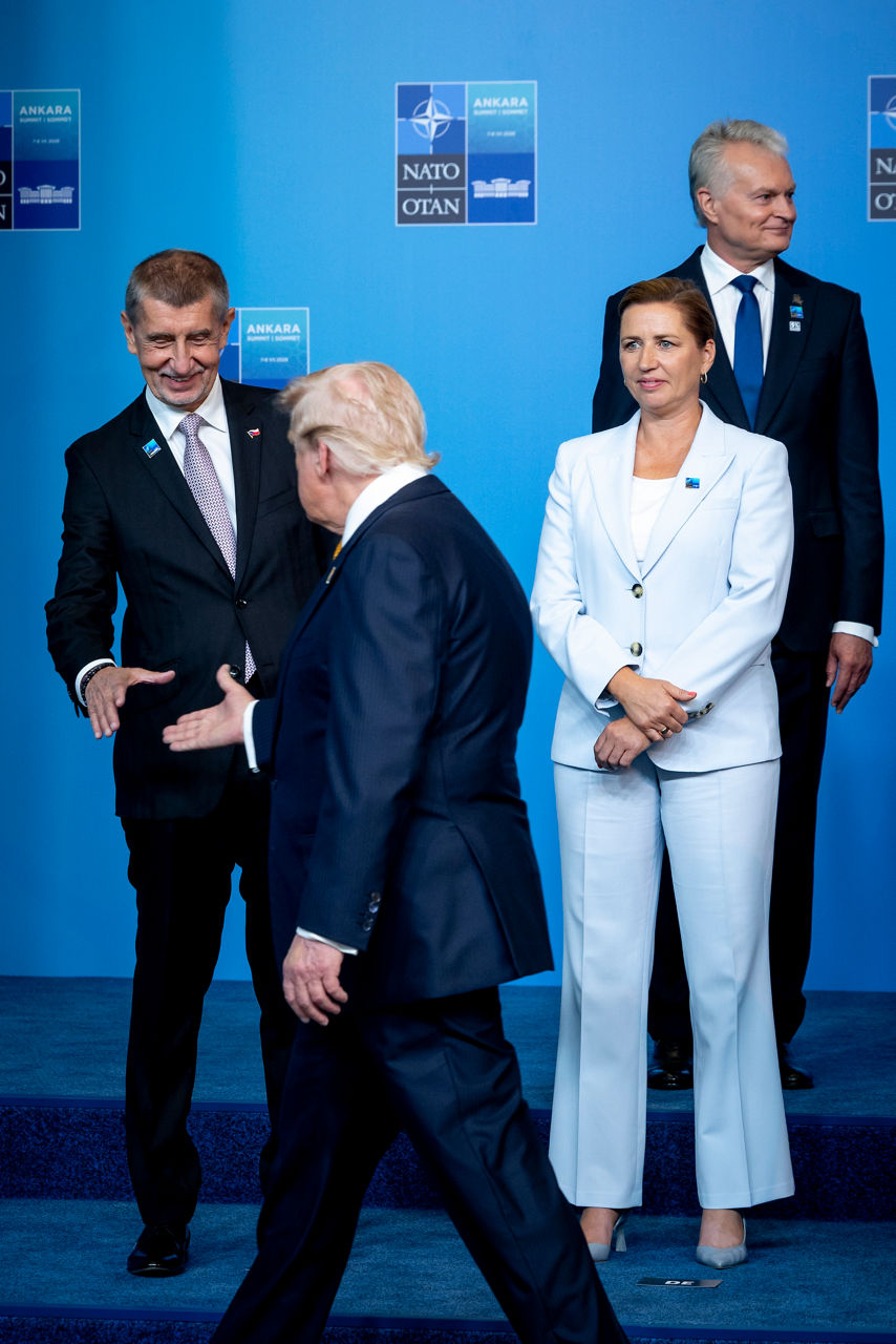 Prime Minister of Czechia Andrej Babiš , President of the United States Donald Trump and Prime Minister of Iceland Kristrún Frostadóttir