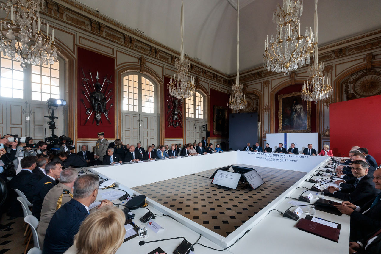NATO Secretary General Mark Rutte participates in a meeting of the Coalition of the Willing