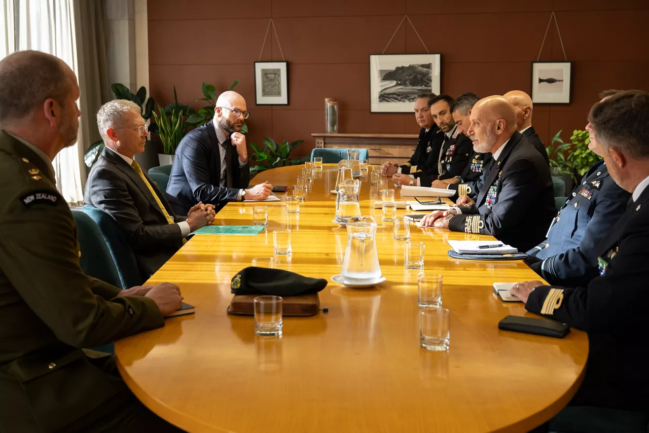 Talks between the Minister of Defence and Minister for Veterans of New Zealand, Hon Paul Goldsmith, and the Chair of the NATO Military Committee, Admiral Giuseppe Cavo Dragone.