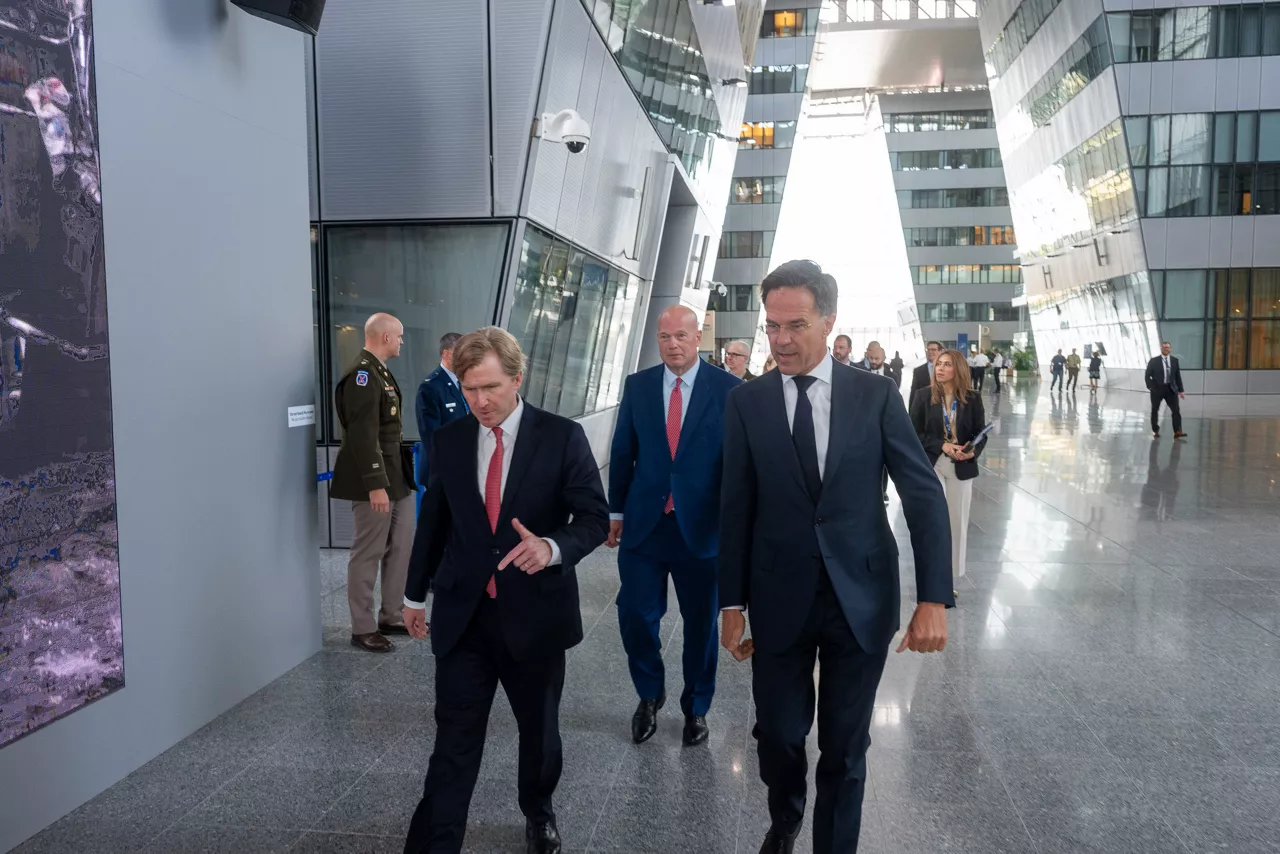 NATO Secretary General Mark Rutte and the US Undersecretary of War for Policy Elbridge A. Colby