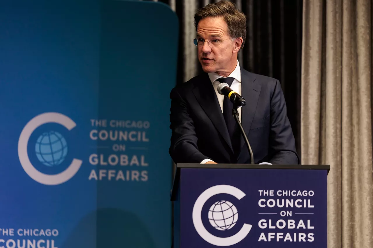 NATO Secretary General Mark Rutte participates in an event hosted by the Chicago Council on Global Affairs 