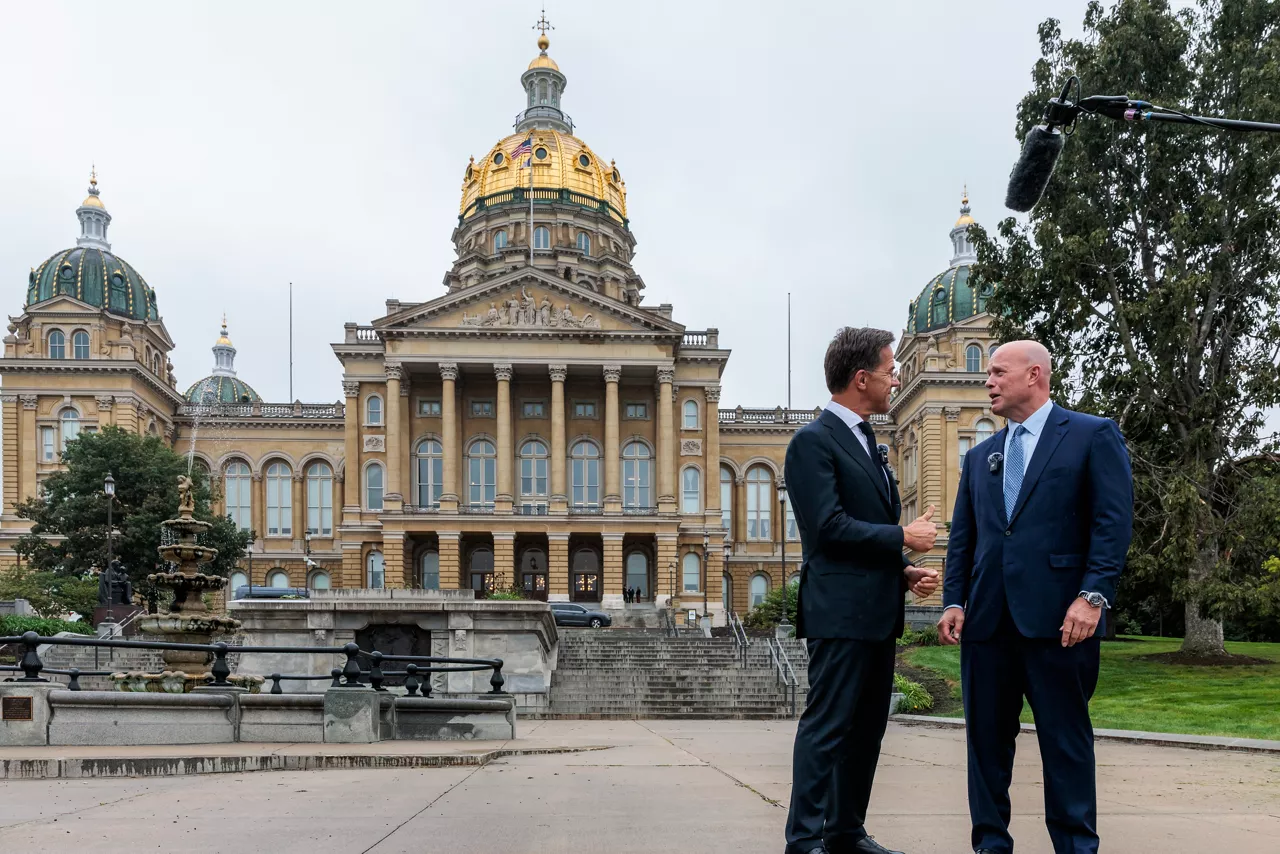 NATO Secretary General Mark Rutte and the Permanent Representative of the United States to NATO, Matthew G. Whitaker