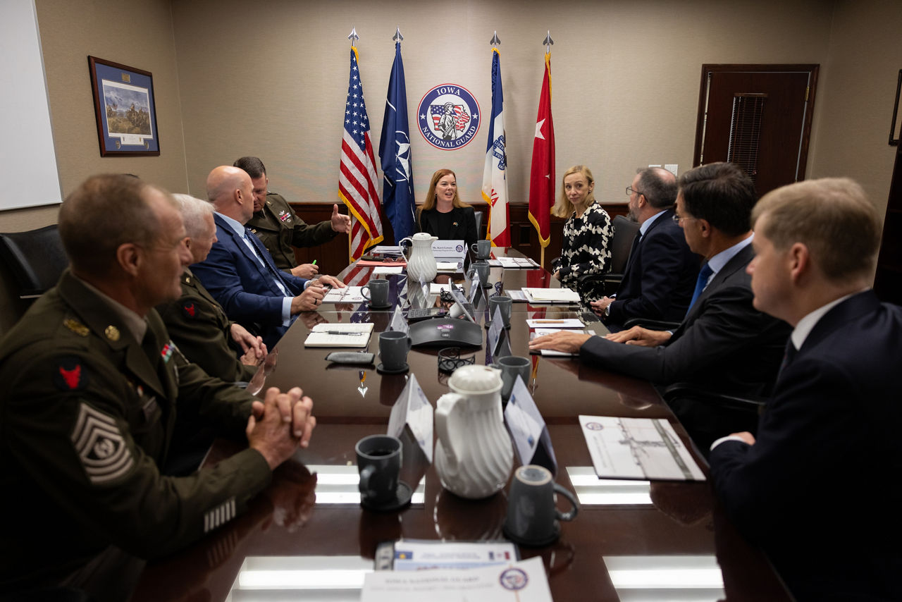 NATO Secretary General Mark Rutte and Permanent Representative of the United States to NATO, Matthew G. Whitaker, visit Iowa National Guard Joint Forces Headquarters
