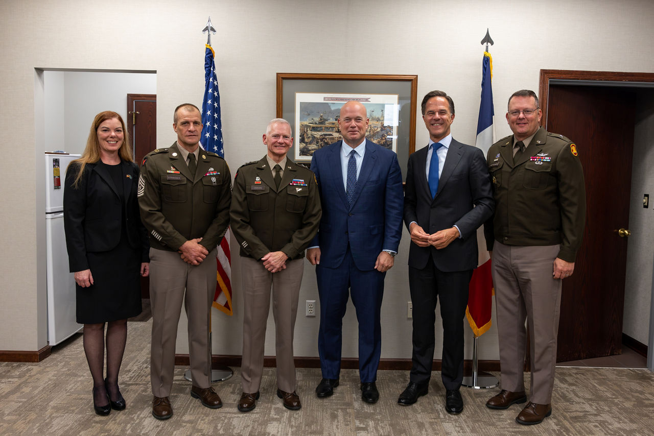 NATO Secretary General Mark Rutte and Permanent Representative of the United States to NATO, Matthew G. Whitaker, visit Iowa National Guard Joint Forces Headquarters