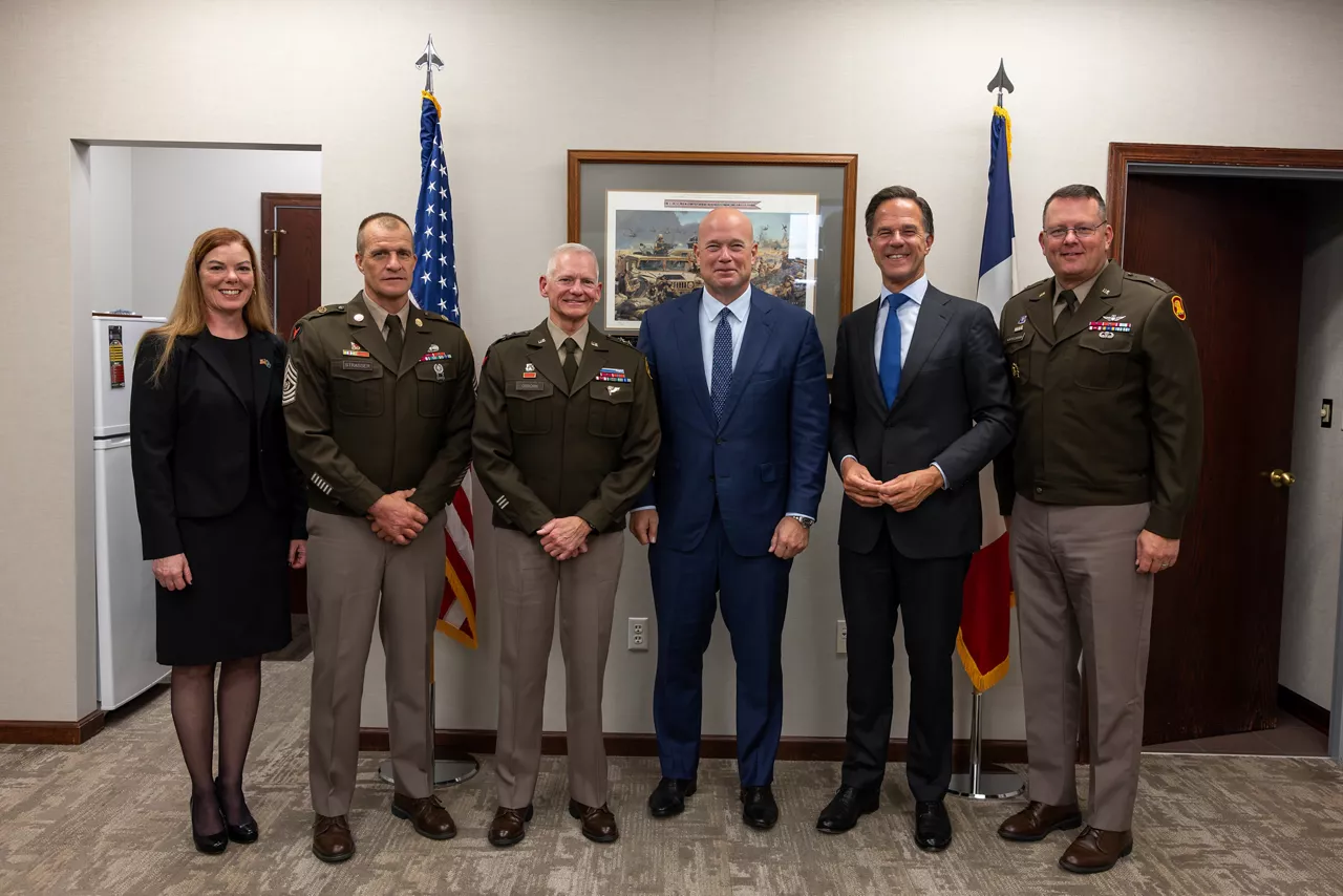 NATO Secretary General Mark Rutte and Permanent Representative of the United States to NATO, Matthew G. Whitaker, visit Iowa National Guard Joint Forces Headquarters