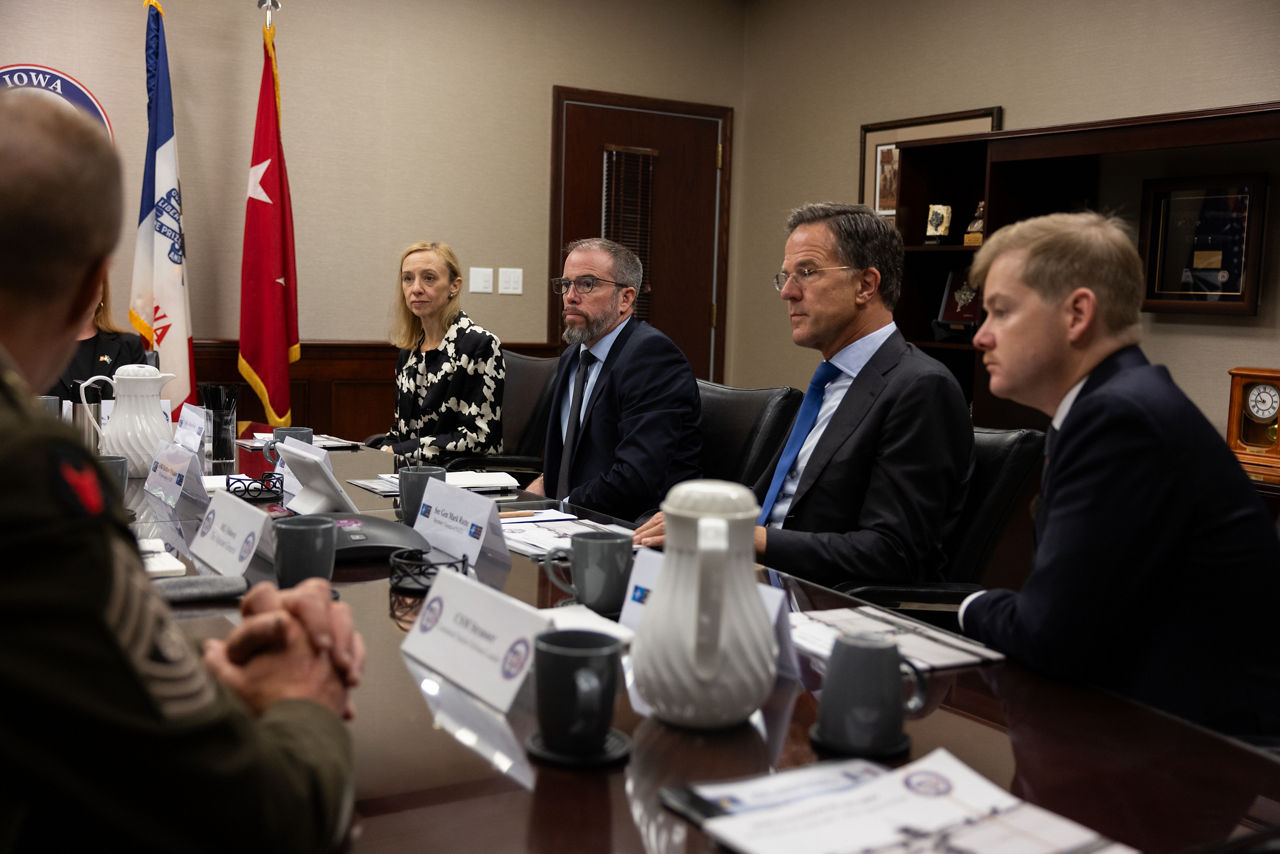 NATO Secretary General Mark Rutte and Permanent Representative of the United States to NATO, Matthew G. Whitaker, visit Iowa National Guard Joint Forces Headquarters