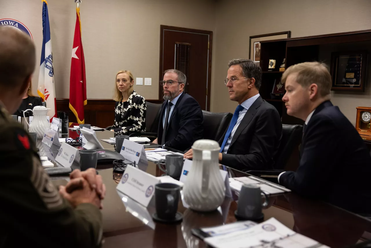 NATO Secretary General Mark Rutte and Permanent Representative of the United States to NATO, Matthew G. Whitaker, visit Iowa National Guard Joint Forces Headquarters
