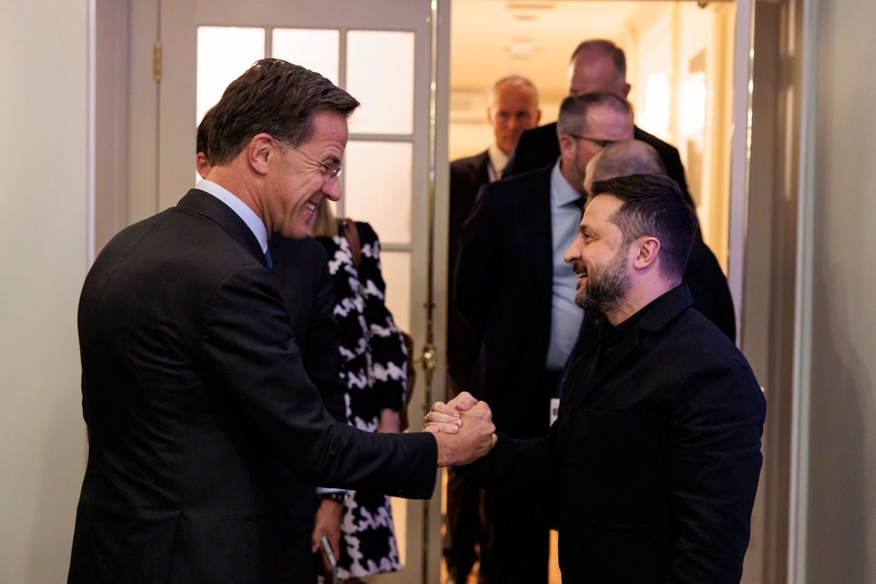 NATO Secretary General Mark Rutte meets with the President of Ukraine, Volodymyr Zelensky