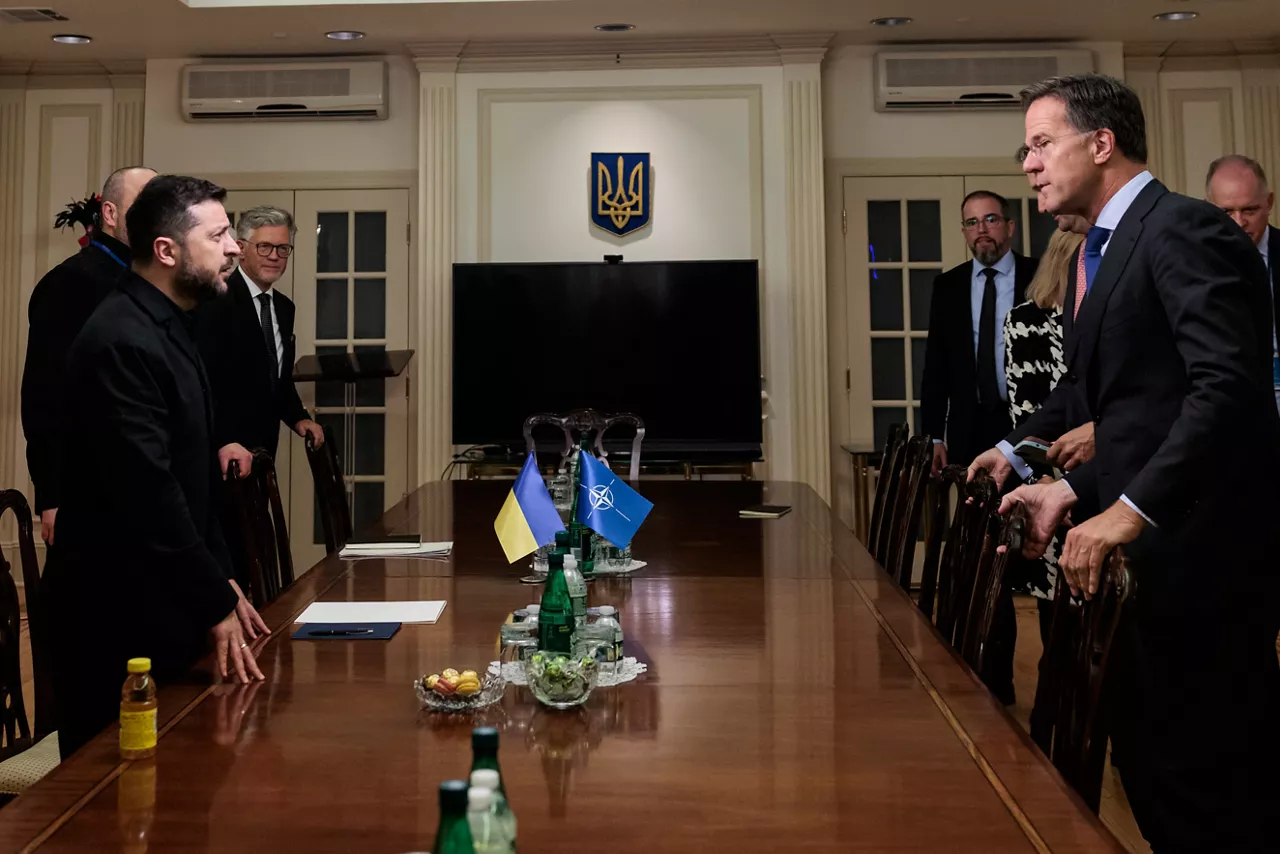 NATO Secretary General Mark Rutte meets with the President of Ukraine, Volodymyr Zelensky