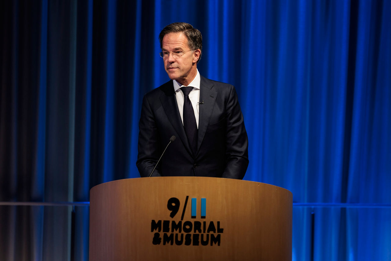 NATO Secretary General Mark Rutte gives a speech at the Memorial Event commemorating the 25th anniversary of the 9/11 attacks