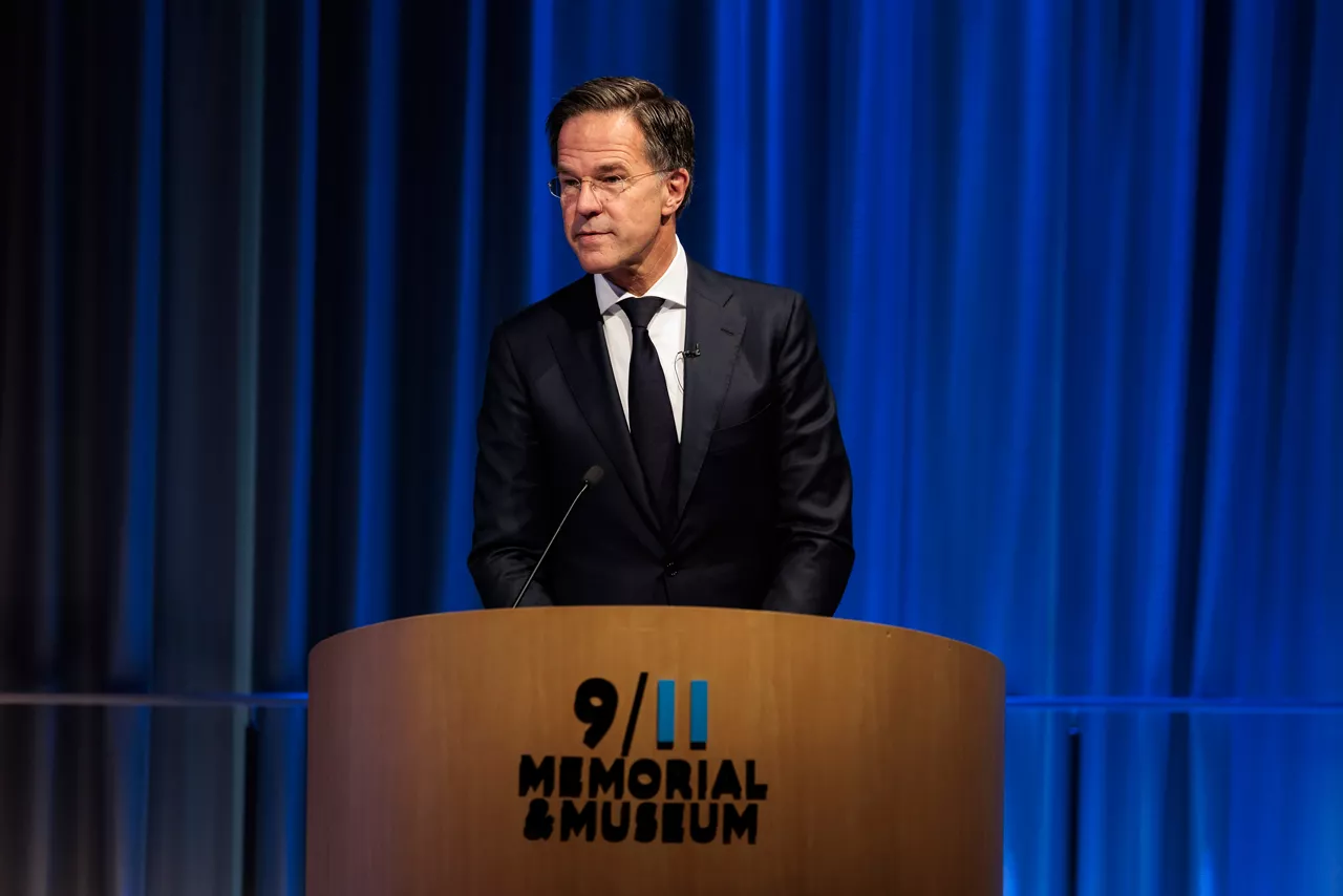 NATO Secretary General Mark Rutte gives a speech at the Memorial Event commemorating the 25th anniversary of the 9/11 attacks