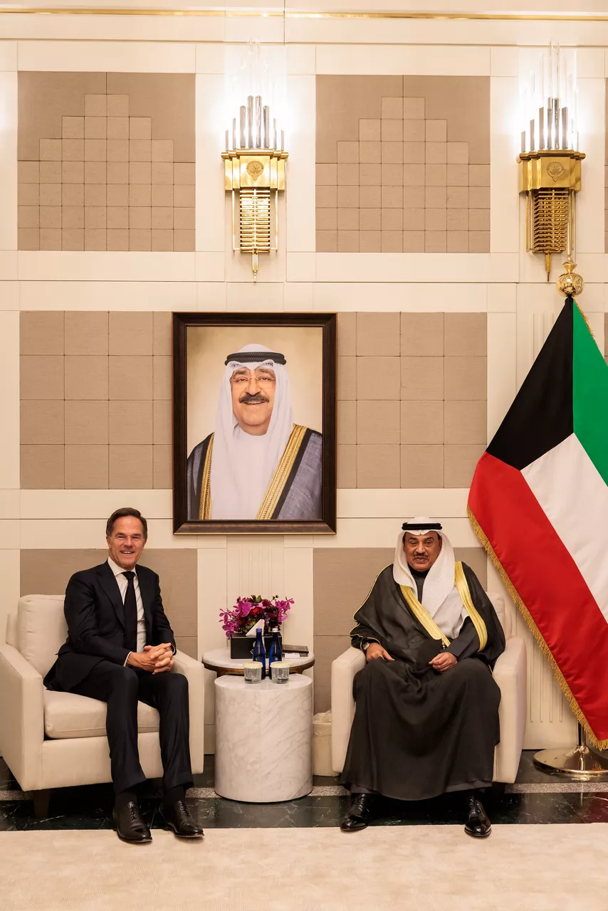 NATO Secretary General Mark Rutte meets with the Crown Prince of the State of Kuwait, Sheikh Sabah Khaled Al-Halad Al-Sabah