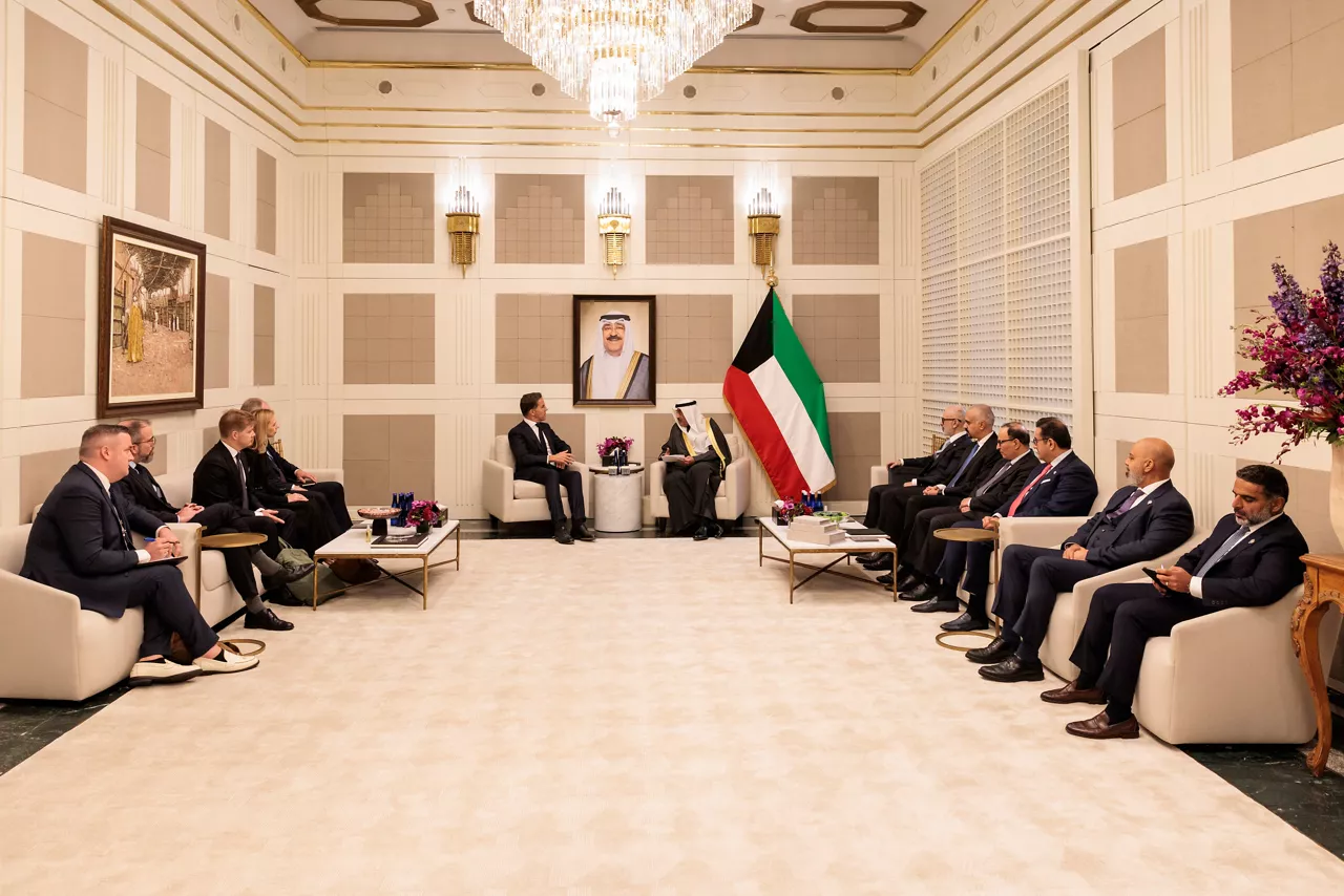 NATO Secretary General Mark Rutte meets with the Crown Prince of the State of Kuwait, Sheikh Sabah Khaled Al-Halad Al-Sabah
