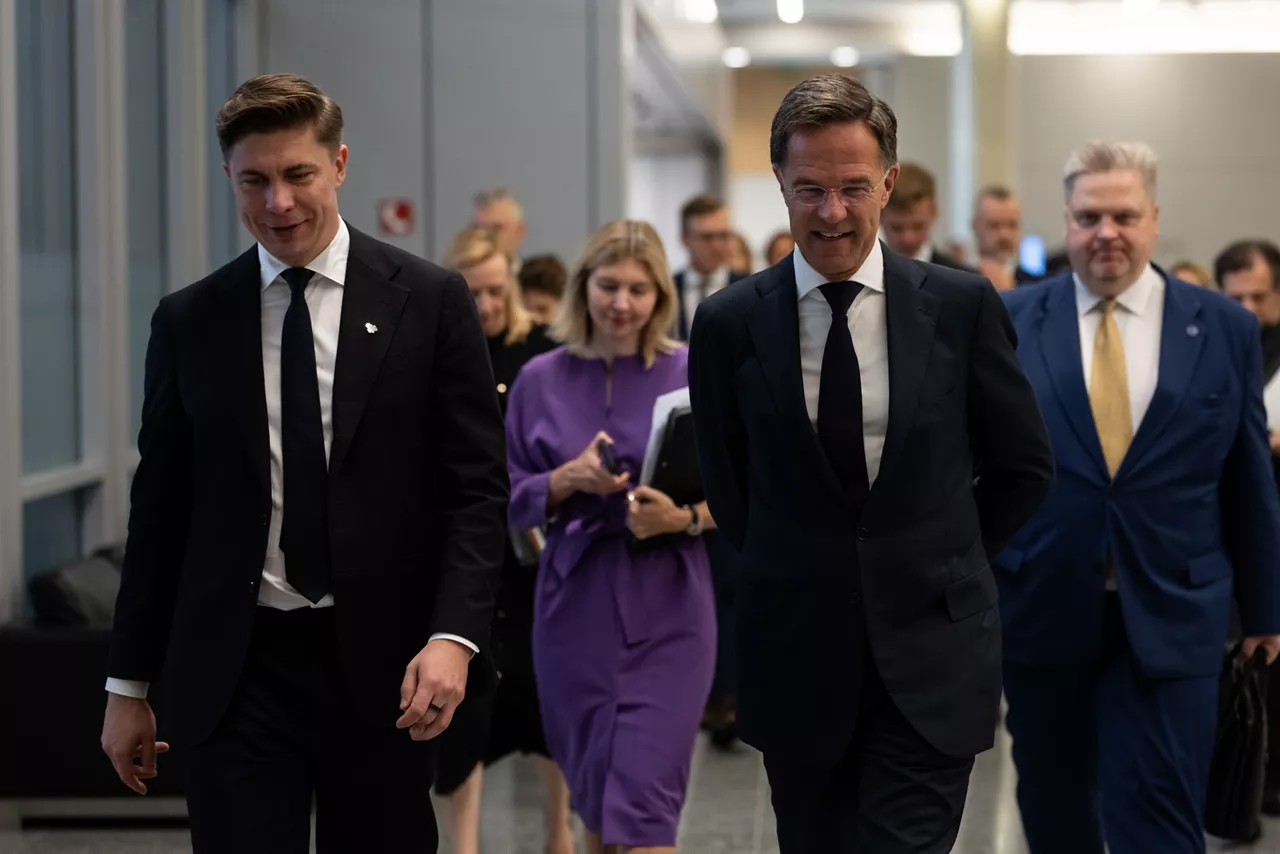 NATO Secretary General Mark Rutte with the Prime Minister of Lithuania Mindaugas Sinkevičius