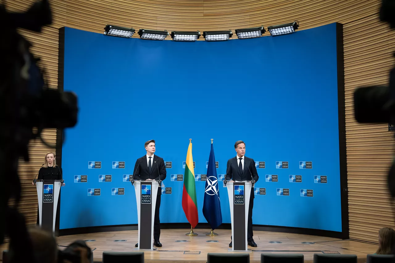 Joint press conference with NATO Secretary General Mark Rutte with the Prime Minister of Lithuania Mindaugas Sinkevičius