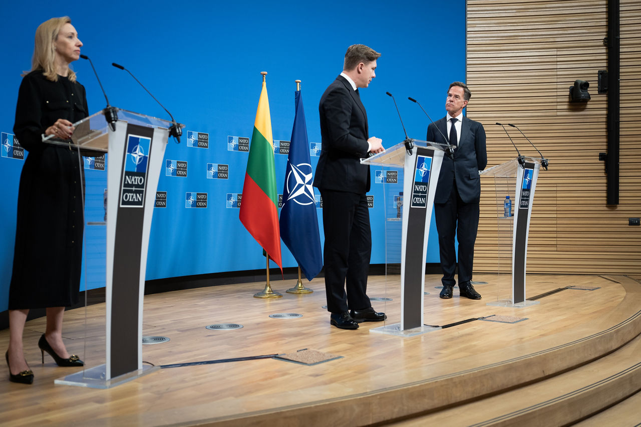 Joint press conference with NATO Secretary General Mark Rutte with the Prime Minister of Lithuania Mindaugas Sinkevičius