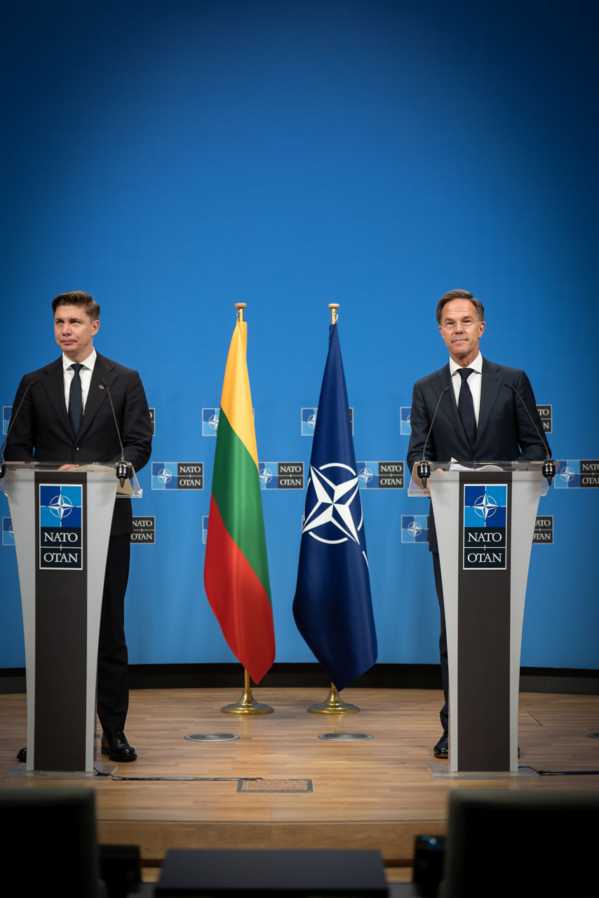 Joint press conference with NATO Secretary General Mark Rutte with the Prime Minister of Lithuania Mindaugas Sinkevičius