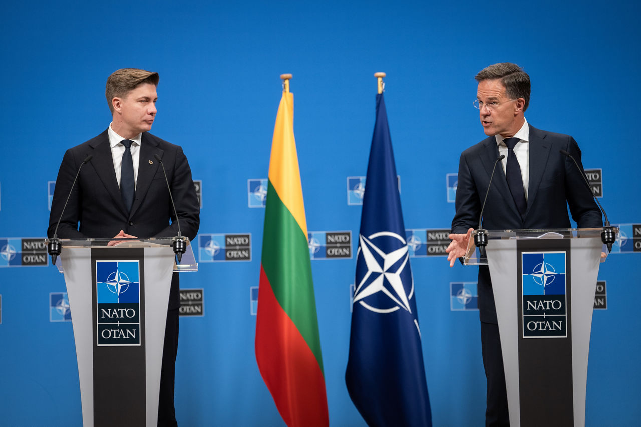 Joint press conference with NATO Secretary General Mark Rutte with the Prime Minister of Lithuania Mindaugas Sinkevičius