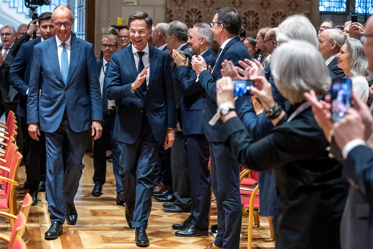 NATO Secretary General Mark Rutte and the Federal Chancellor of Germany, Friedrich Merz