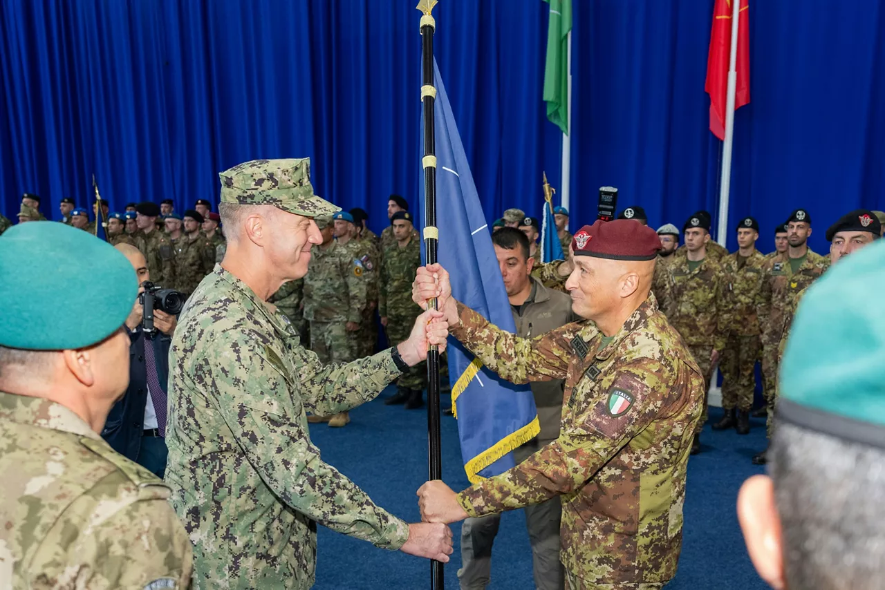 On 14 October 2026, Major General Roberto Vergori, from Italy, took the helm of the NATO-led KFOR mission, at a change of command ceremony held at KFOR Headquarters, in Pristina. He succeeds Major General Özkan Ulutaş, from Türkiye.