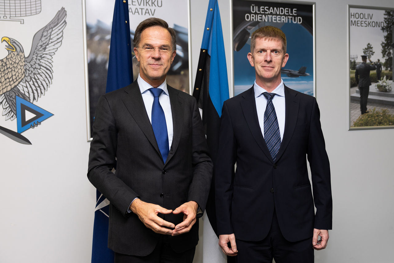 NATO Secretary General Mark Rutte with the Minister of Defence of Estonia, Martin Herem