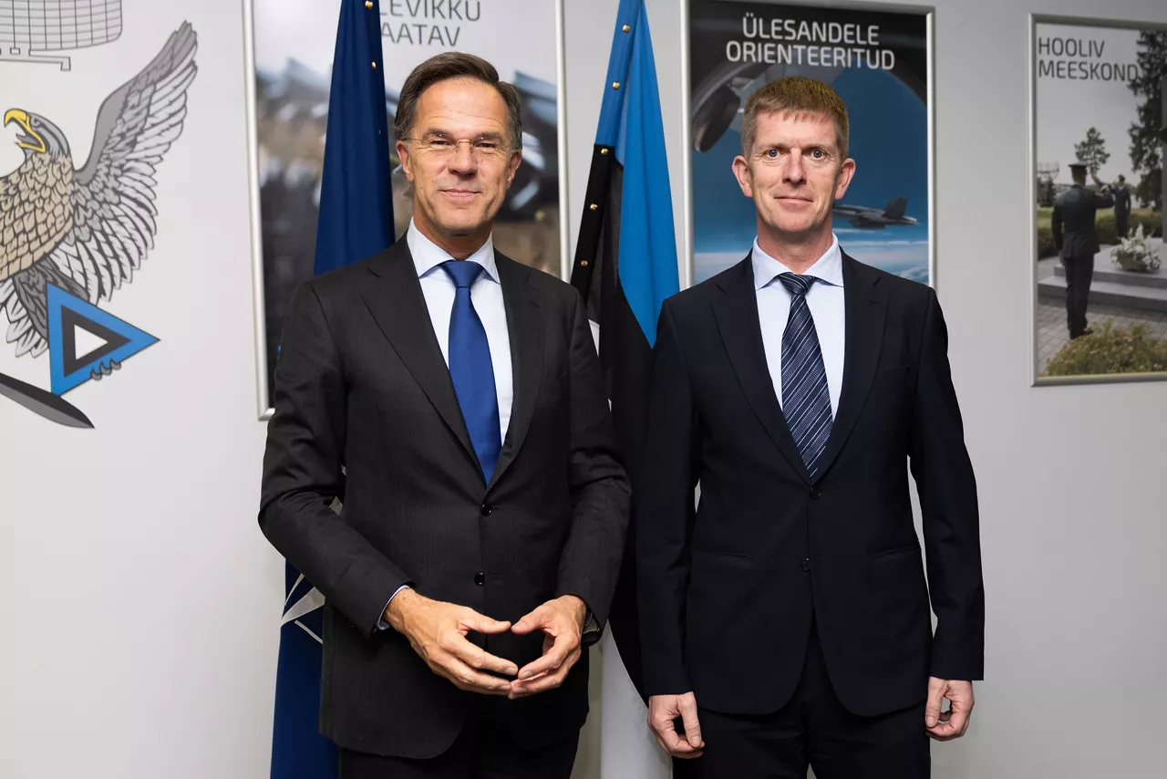 NATO Secretary General Mark Rutte with the Minister of Defence of Estonia, Martin Herem
