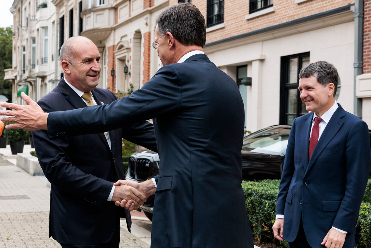 NATO Secretary General Mark Rutte meets with the Prime Minister of Bulgaria Rumen Radev and the President of Romania, Nicușor Dan