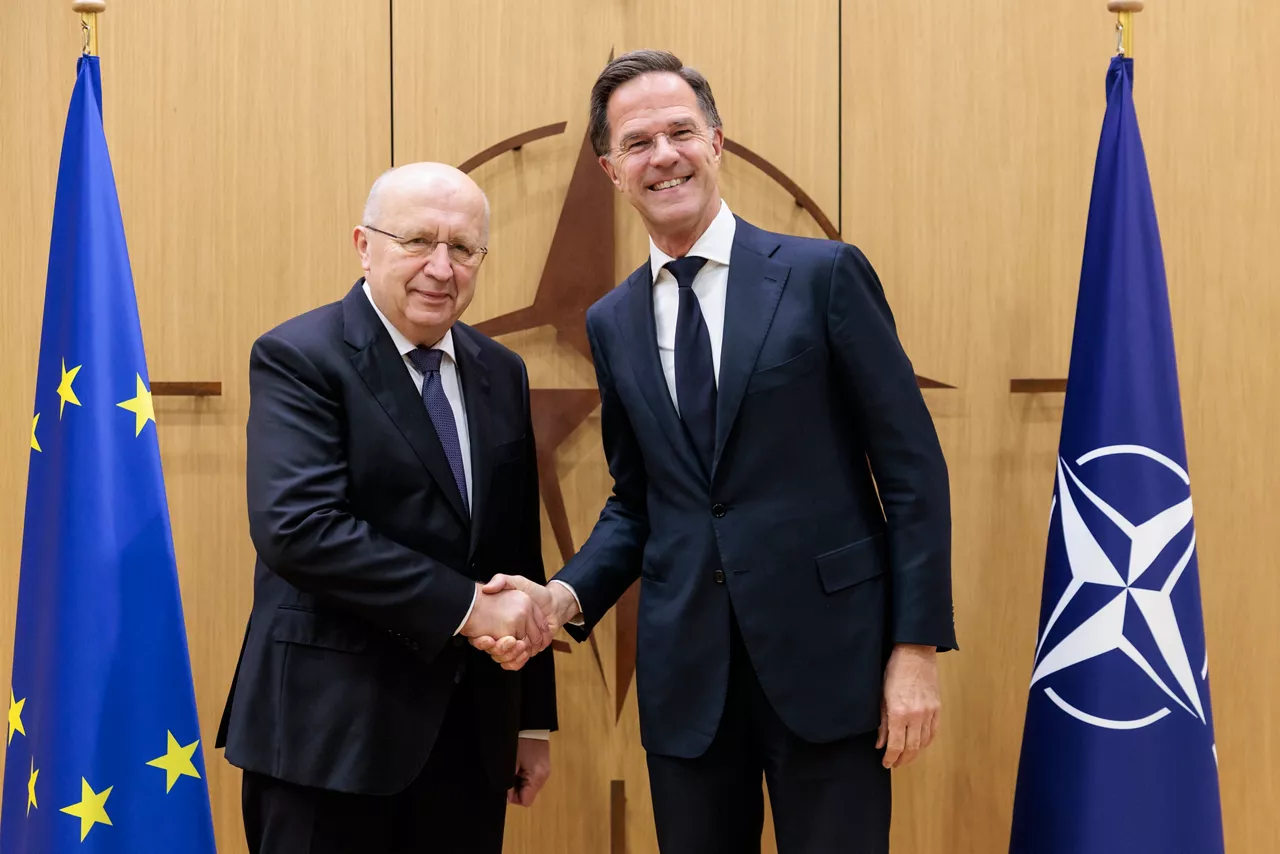 NATO Secretary General Mark Rutte meets with the Commissioner for Defence and Space, Andrius Kubilius