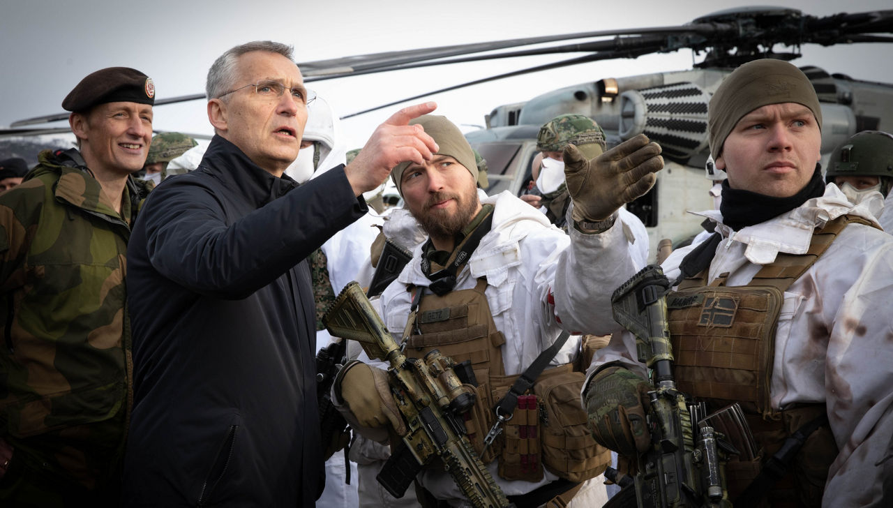 NATO Secretary General Jens Stoltenberg in Bardufoss, Norway, to visit Cold Response, a Norwegian-led exercise with participation from 27 NATO Allies and partners.