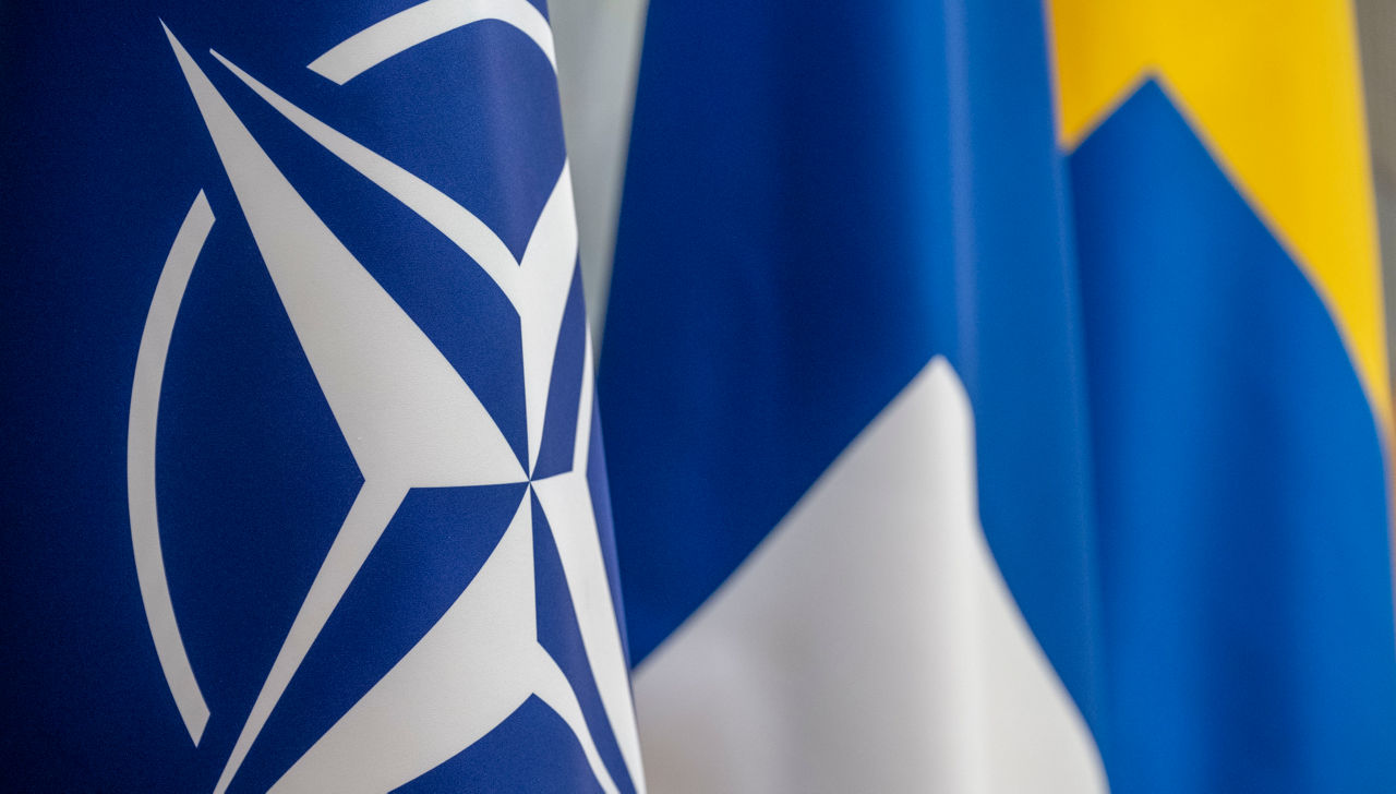 Finland Sweden and NATO Flags