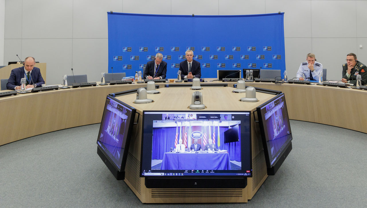 NATO Secretary General takes part in virtual Ukraine Defense Contact Group meeting