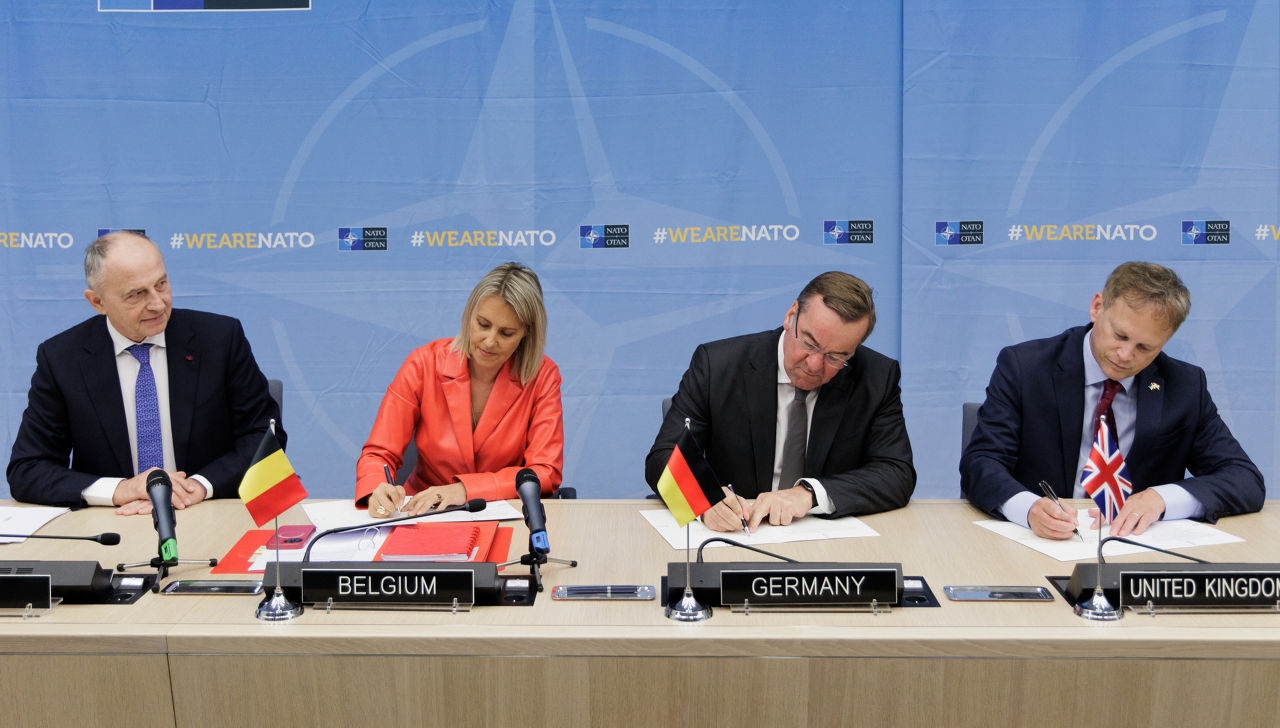Signing ceremony – Allies join NATO Flight Training Europe (NFTE) - Meeting of NATO Ministers of Defence - Brussels