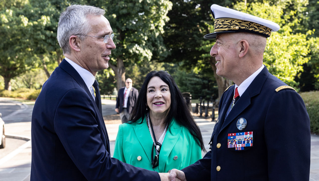 Wreath-laying Ceremony with NATO Secretary General Jens Stoltenberg at Arlington National Cemetry