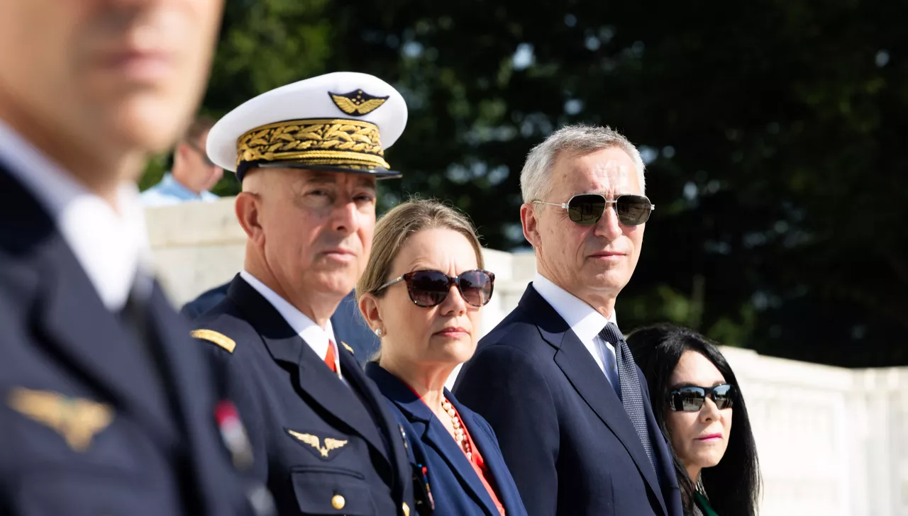 Wreath-laying Ceremony with NATO Secretary General Jens Stoltenberg at Arlington National Cemetry