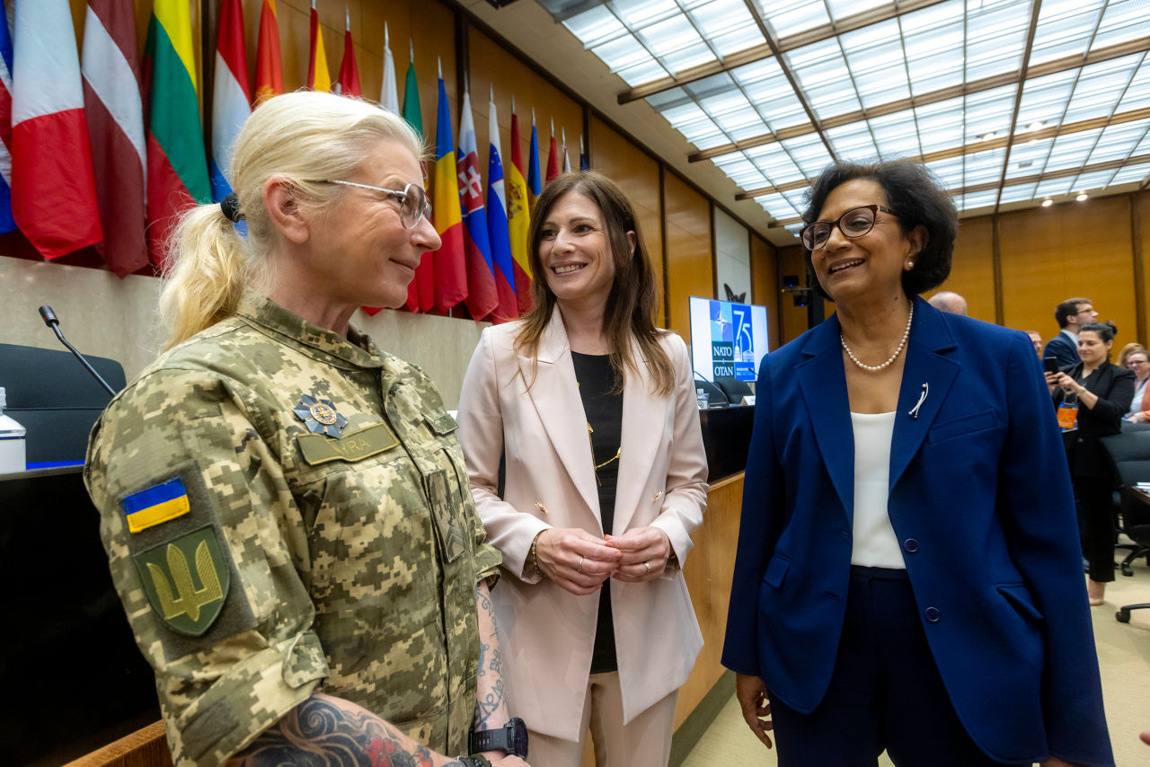 NATO Secretary General's Special Representative for Women, Peace and Security Irene Fellin and Dr Geeta Rao Gupta, Ambassador at-large, Office of Global Women's Issues