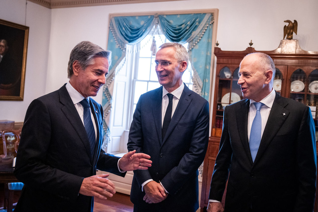 NATO Secretary General Jens Stoltenberg with Antony Blinken (Secretary of State, United States)