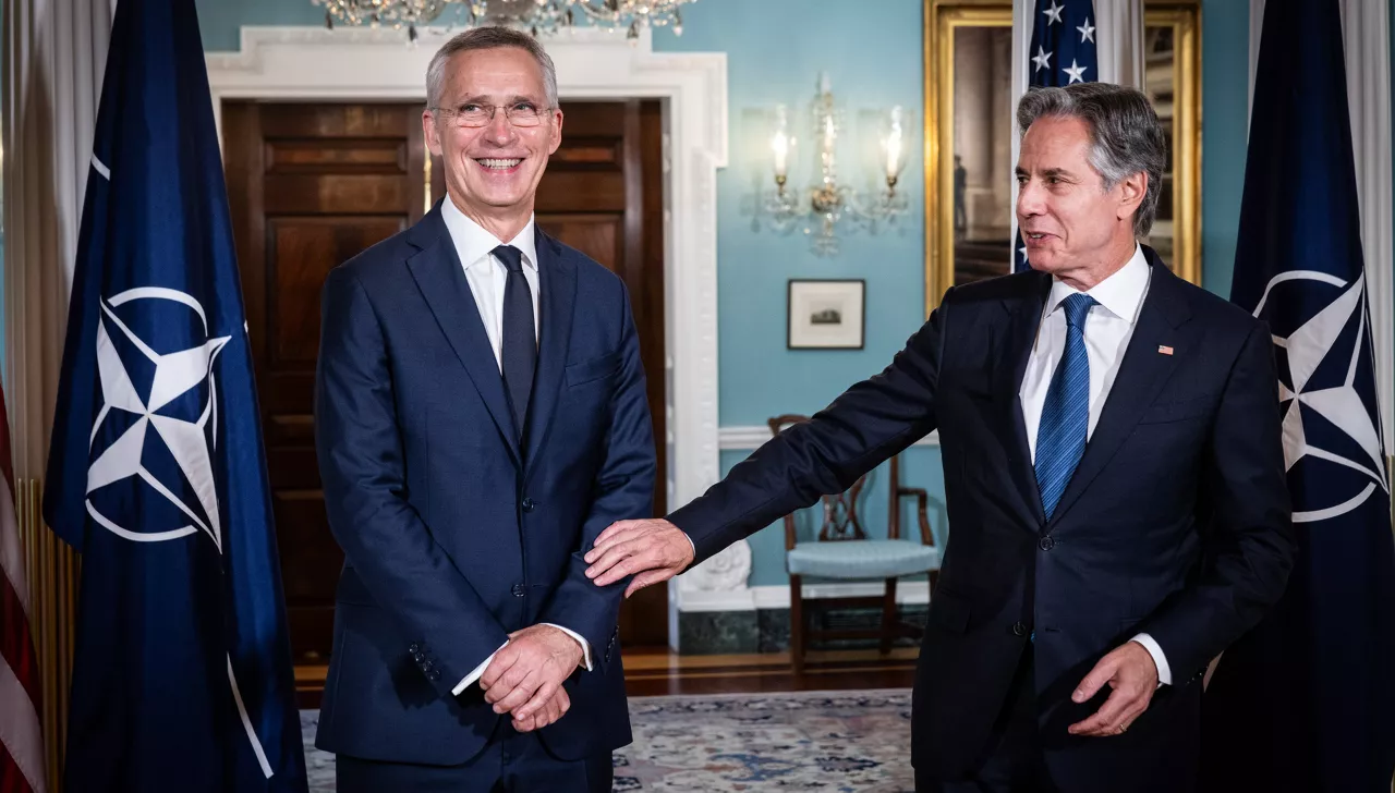 NATO Secretary General Jens Stoltenberg with Antony Blinken (Secretary of State, United States)