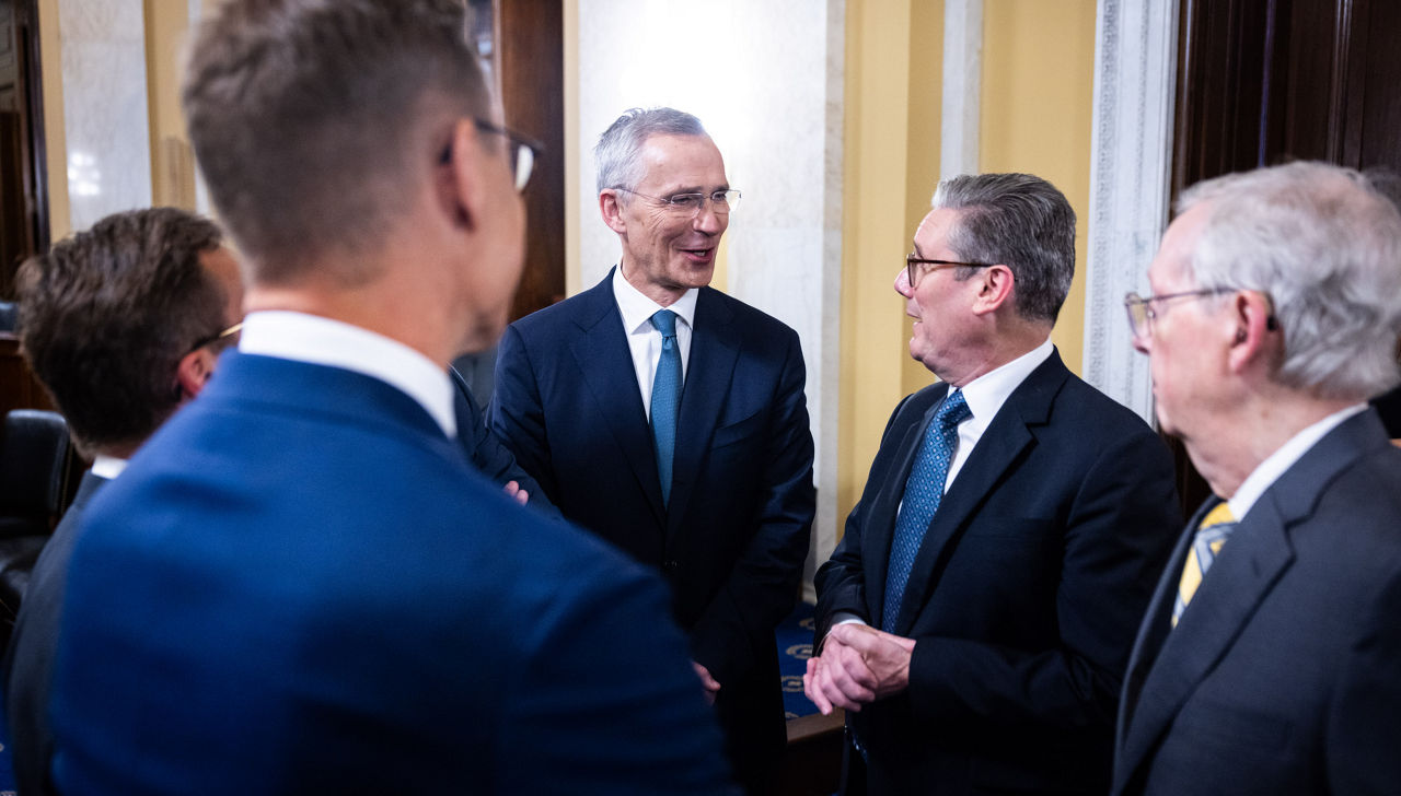 Left to right: NATO Secretary General Jens Stoltenberg and Keir Starmer (UK Prime Minister)