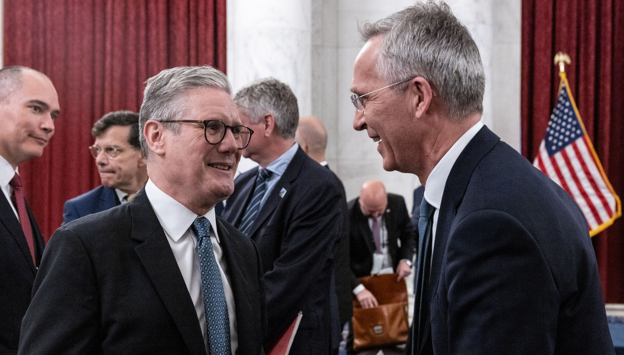 Left to right: Keir Starmer (UK Prime Minister) with NATO Secretary General Jens Stoltenberg