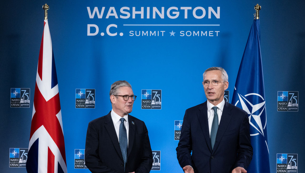 Left to right: Keir Starmer (UK Prime Minister) with NATO Secretary General Jens Stoltenberg