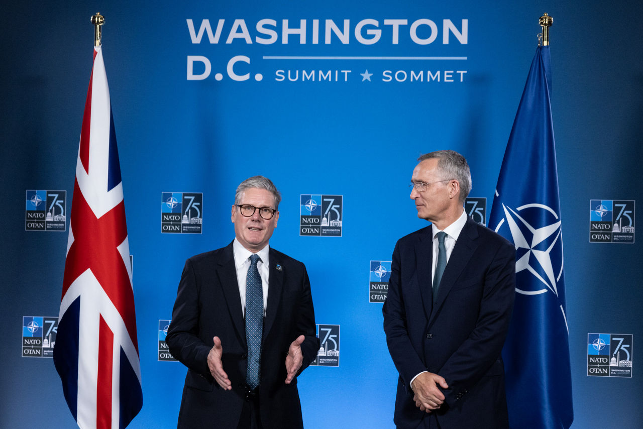 Left to right: Keir Starmer (UK Prime Minister) with NATO Secretary General Jens Stoltenberg