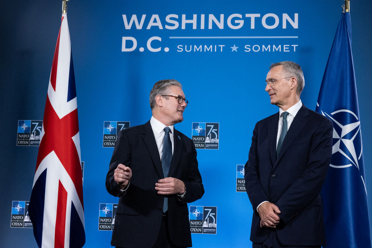 Left to right: Keir Starmer (UK Prime Minister) with NATO Secretary General Jens Stoltenberg