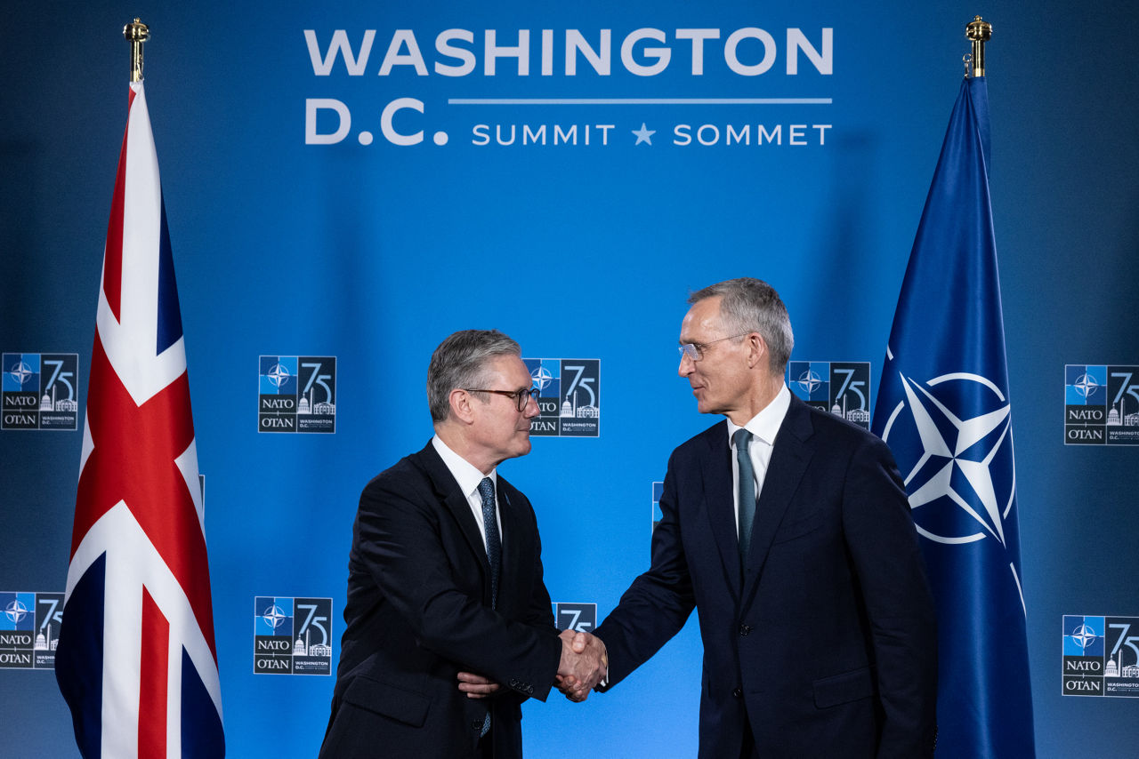 Left to right: Keir Starmer (UK Prime Minister) with NATO Secretary General Jens Stoltenberg